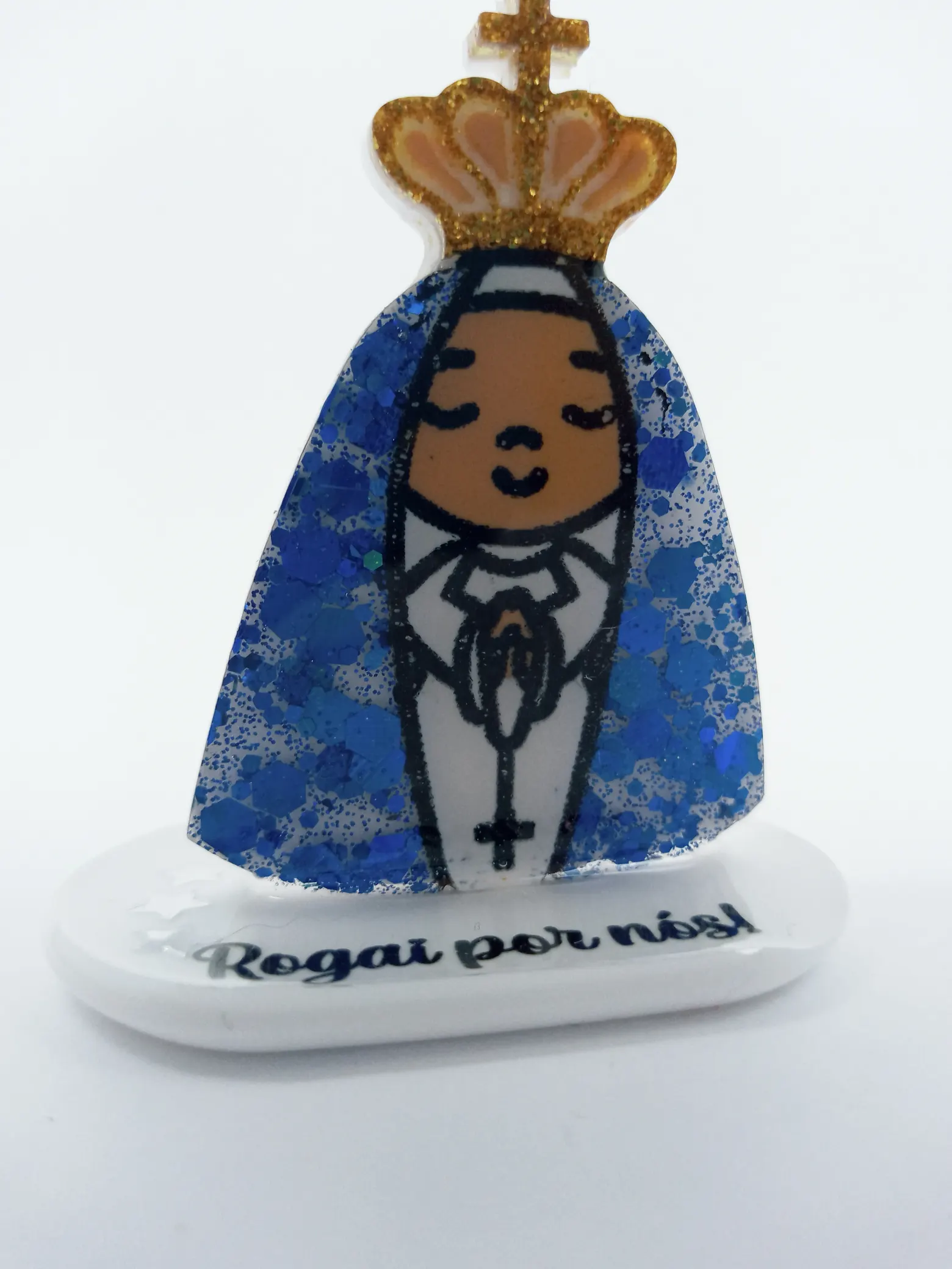 Enfeite de Mesa Nossa Senhora Aparecida em Resina Epóxi Personalizável