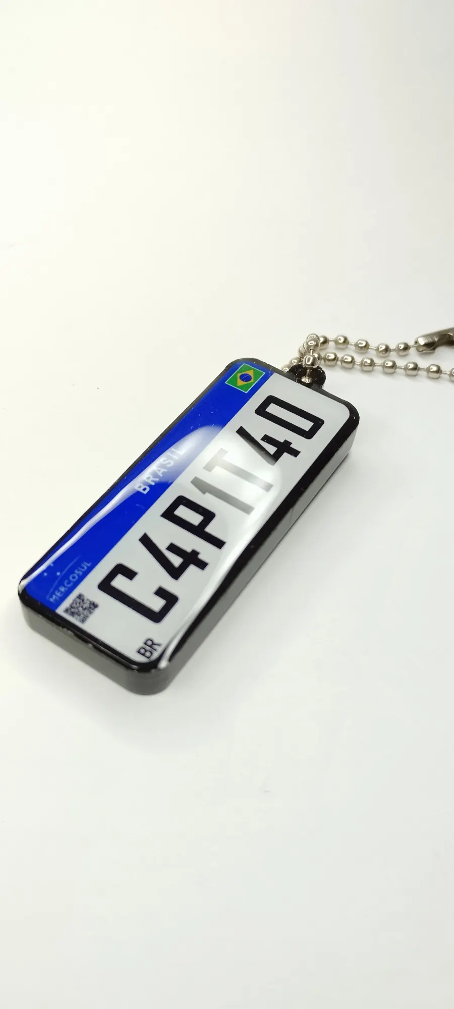 Chaveiro Placa de Carro em Resina Epóxi Personalizável