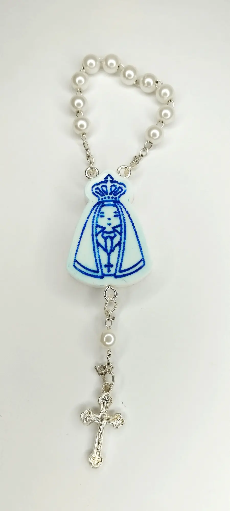 Mini Terço Nossa Senhora Aparecida em resina