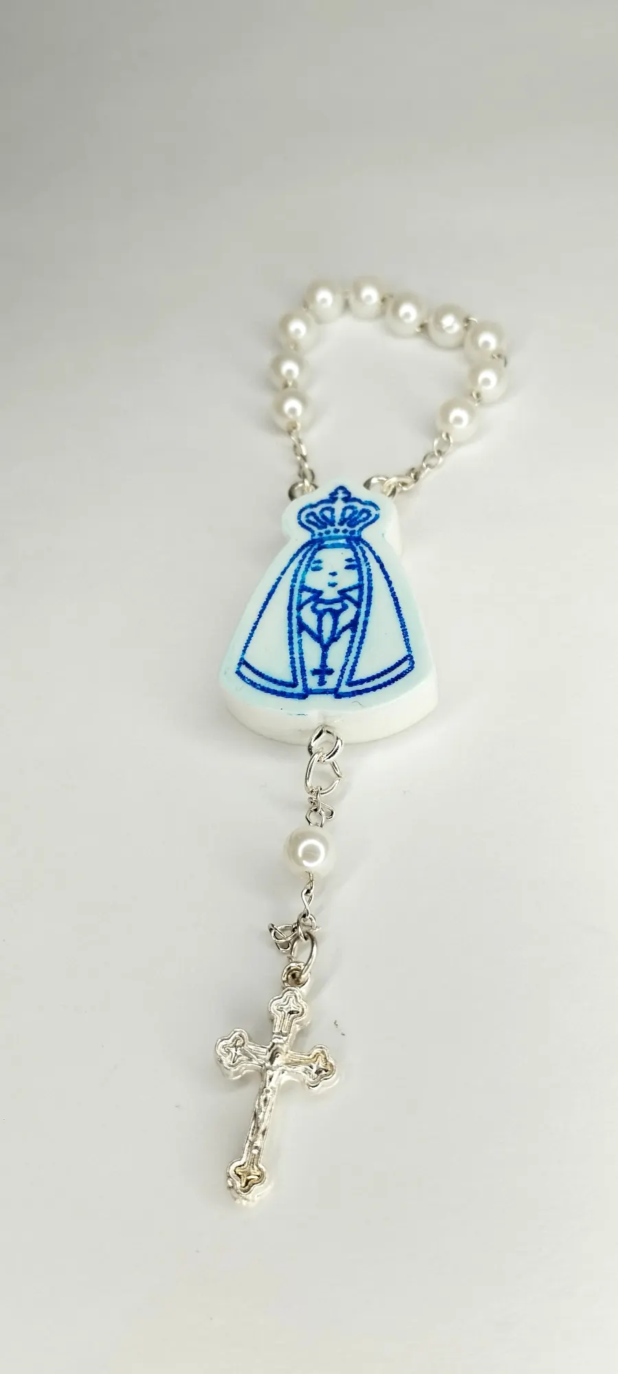 Mini Terço com Nossa Senhora Aparecida em Resina Personalizado