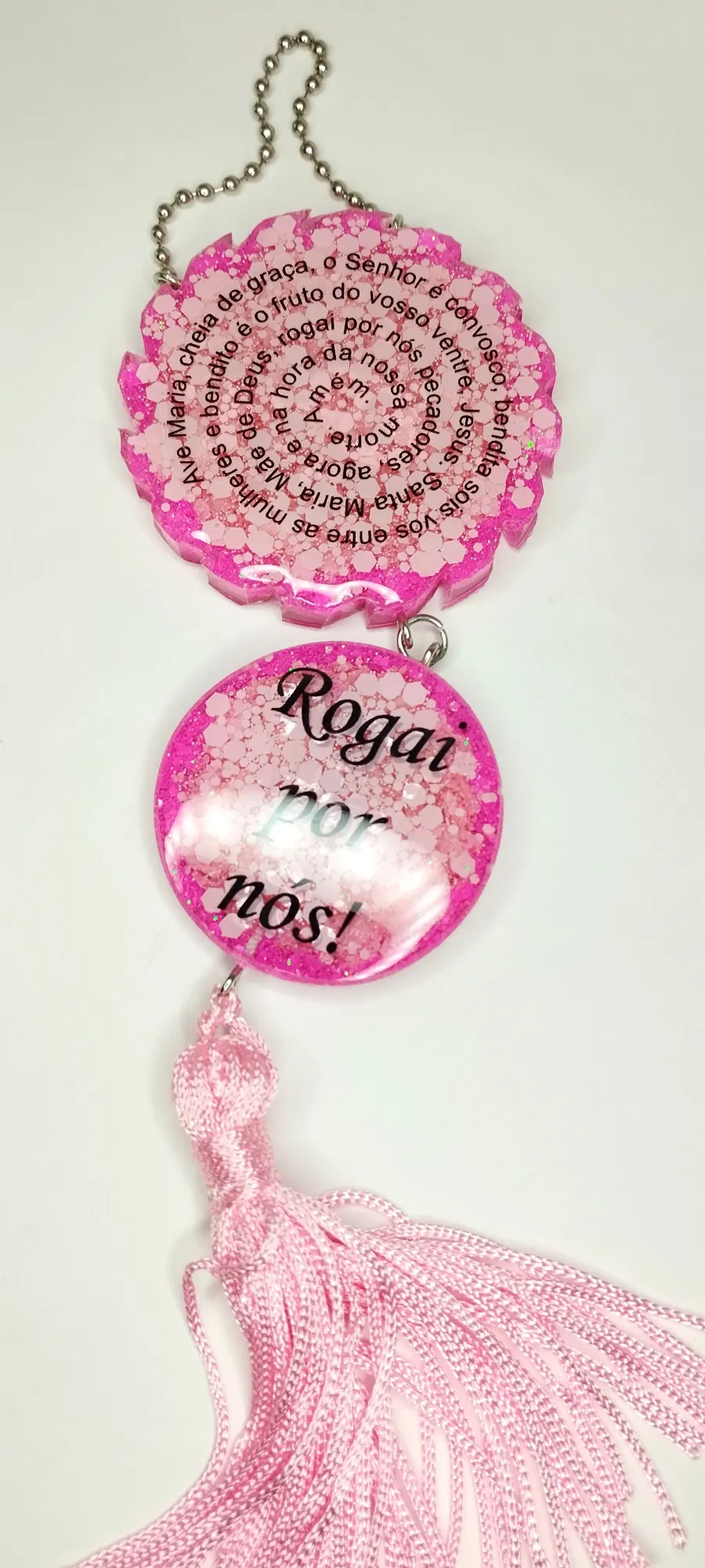 Pendente em Resina com Dupla Estampa e Tassel Personalizado