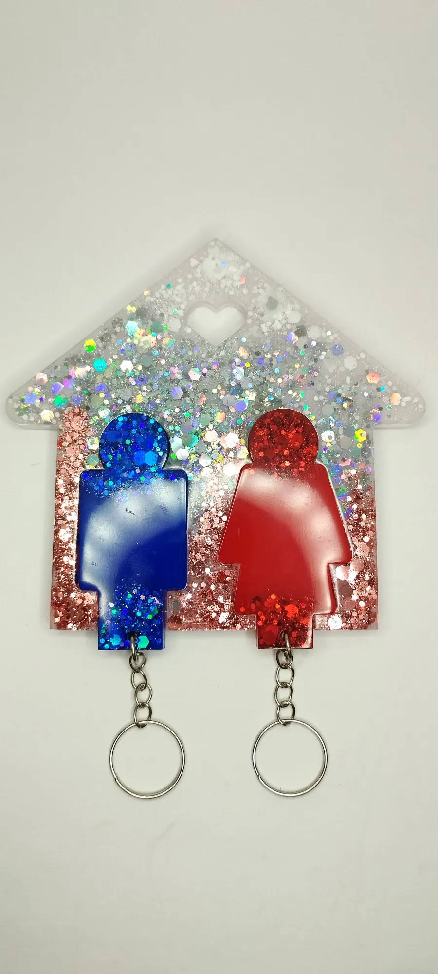 Porta Chaves em Resina Epóxi Personalizável com Casal de Bonequinhos
